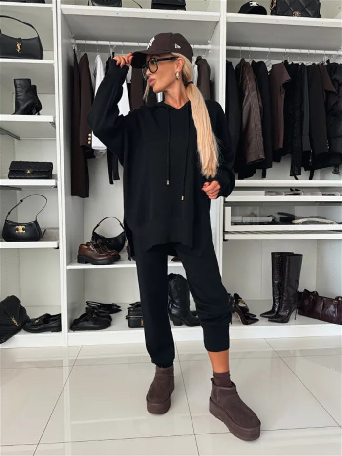 Damen lässiges Sport-Set mit oversized Hoodie und lässigen Jogginghosen Drune