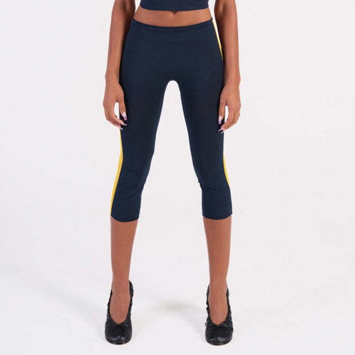 Damen Sportliche 3/4-Leggings mit seitlichen Kontraststreifen Drune