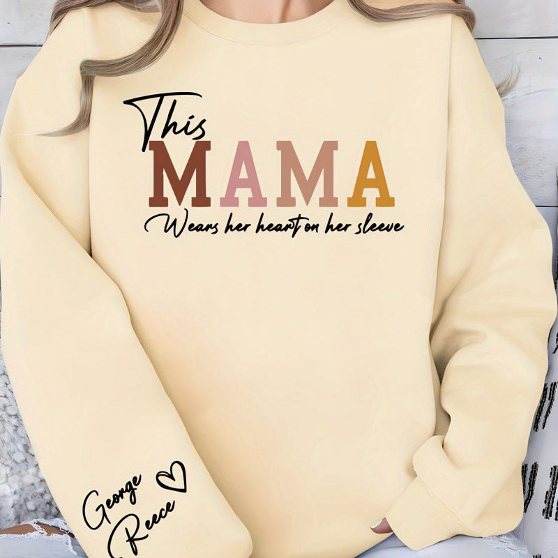 Damen Sweatshirt mit inspirierendem Mama-Aufdruck und bequemer Passform Drune