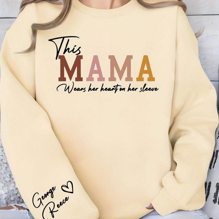 Damen Sweatshirt mit inspirierendem Mama-Aufdruck und bequemer Passform Drune