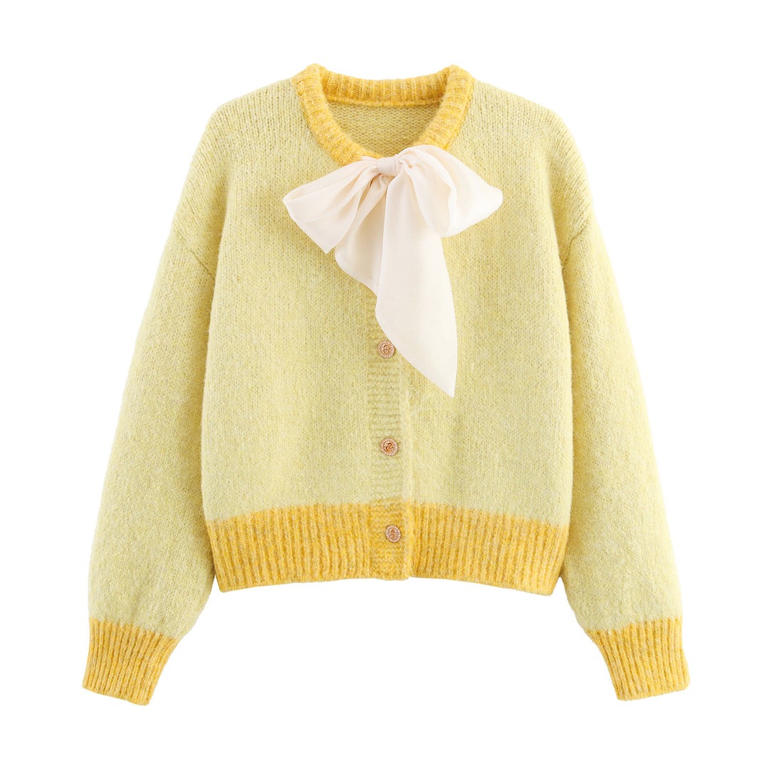 Damen kuschelige Strickjacke mit Schleifenverschluss Drune