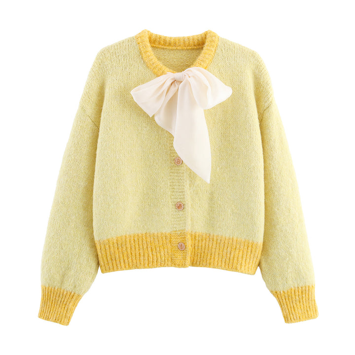Damen kuschelige Strickjacke mit Schleifenverschluss Drune
