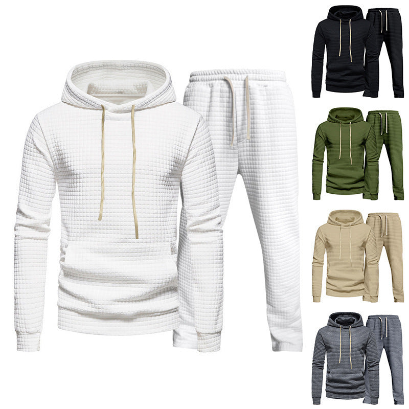 Herren Sportliches Hoodie-Set mit modischem Strukturdesign und elastischen Bündchen Drune