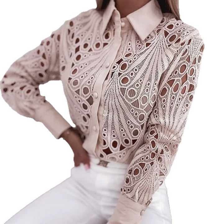 Damen elegante Bluse mit einzigartigem Cut-Out Design Drune