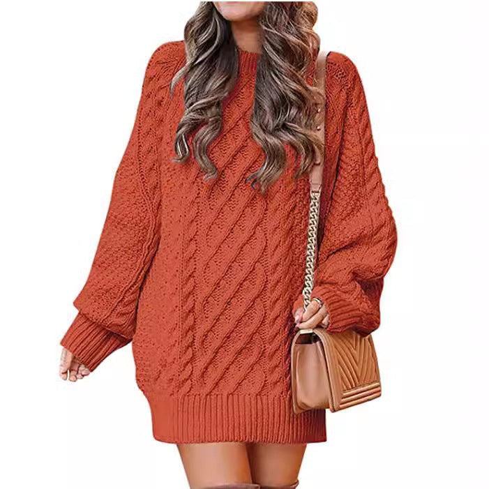 Damen Großer Strickpullover mit Zopfmuster und lässigem Schnitt Drune