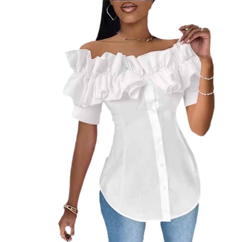 Damen Off-Shoulder Rüschbluse Drune