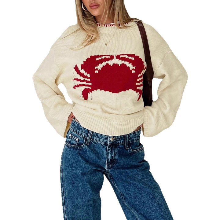 Damen Strickpullover mit kreativem Krabbendesign Drune