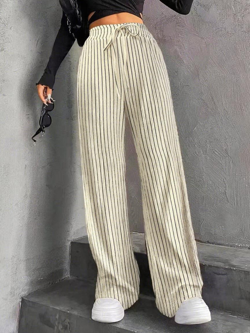 Damen Weit geschnittene Plissee-Hose mit elastischem Bund und praktischen Eingrifftaschen Drune