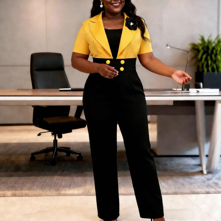 Damen eleganter Jumpsuit mit tailliertem Design und auffälligen Details Drune