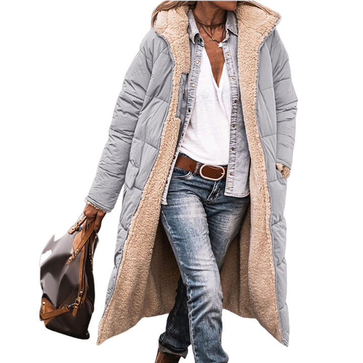 Damen Lange Steppjacke mit kuscheligem Fleece-Futter Drune