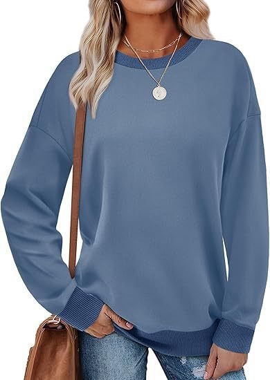 Damen Lässiger Sweatshirt mit Kontrastbündchen und oversized Passform Drune