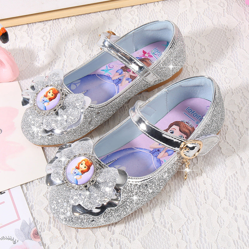 Mädchen Ballerinas mit Glitzer und Schleifenapplikation Drune