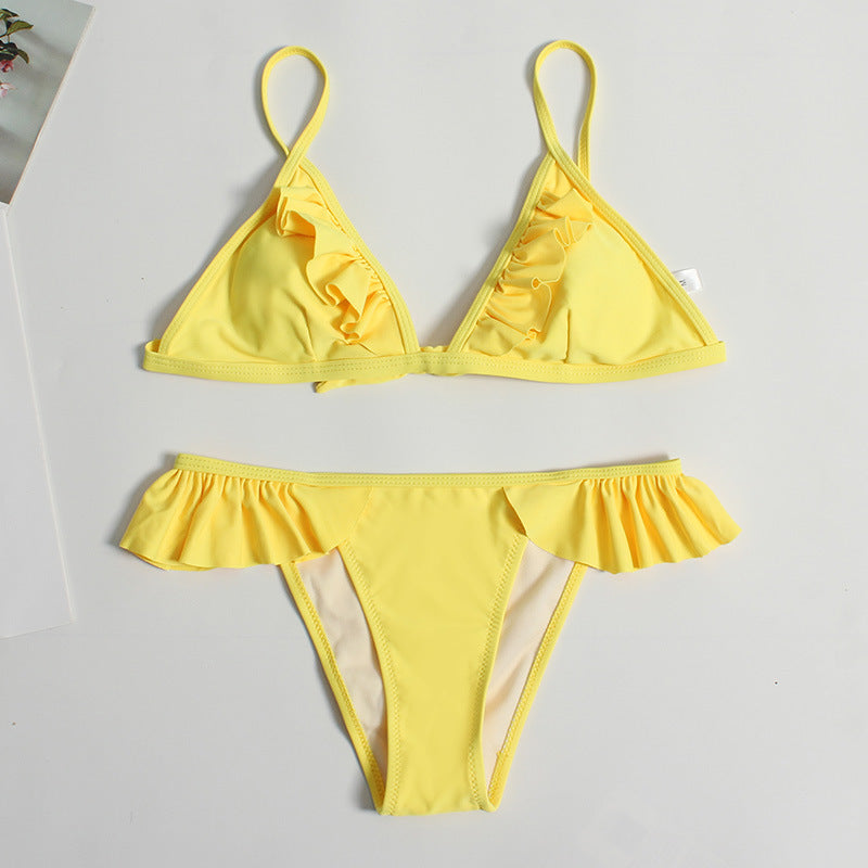 Damen Triangel-Bikini mit Rüschen Drune