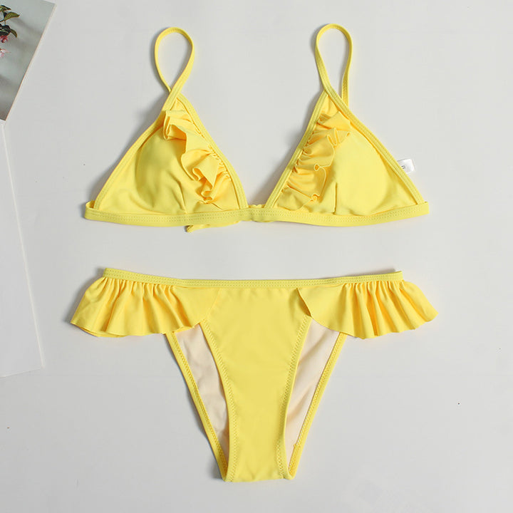 Damen Triangel-Bikini mit Rüschen Drune