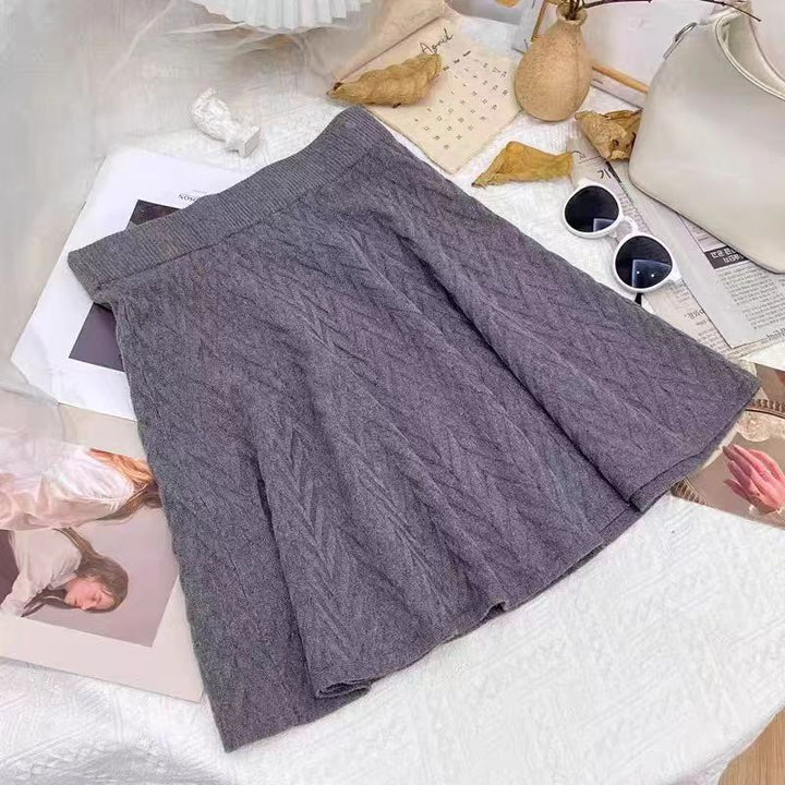 Damen Strickrock mit eleganten Zopfdetails und schmeichelndem Fall Drune
