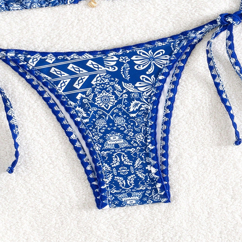 Damen Triangel-Bikini-Set mit eleganter Spitze Drune