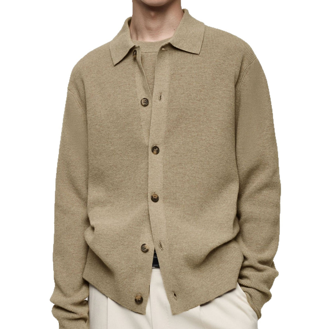 Herren Strickjacke mit modernem Kragen und hochwertigen Knöpfen Drune