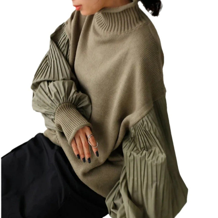 Damen Oversized Pullover mit strukturierten Puffärmeln Drune