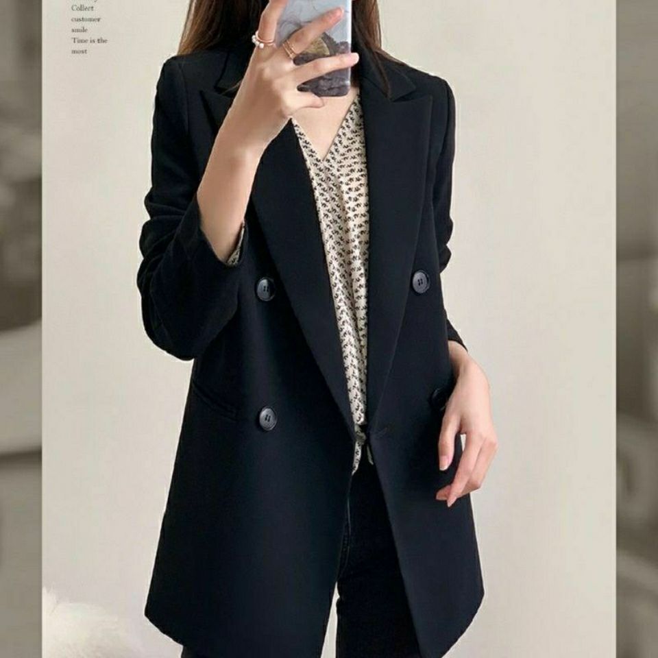 Damen Eleganter Doppelreiher Blazer Drune