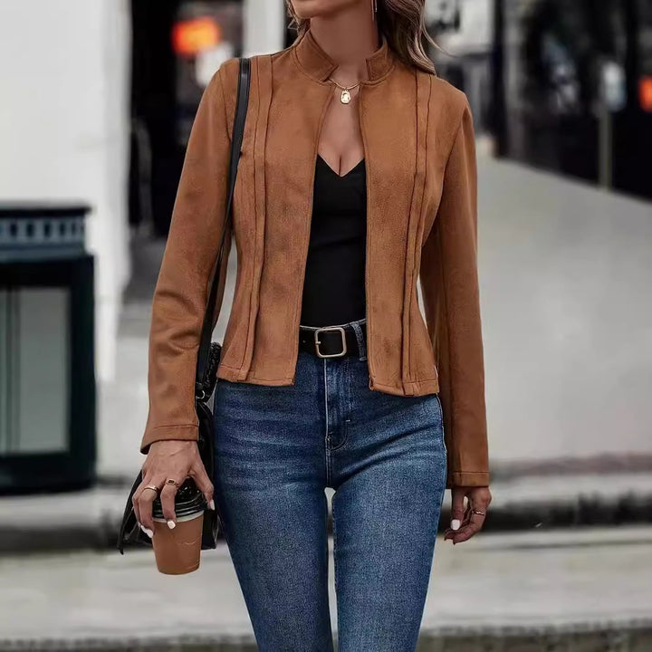 Damen modische und feine Kurzjacke mit strukturiertem Design Drune