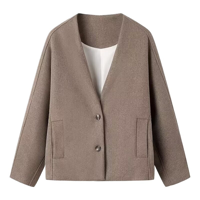 Damen elegante Blazerjacke mit Klassischem Schnitt und Praktischen Taschen Drune