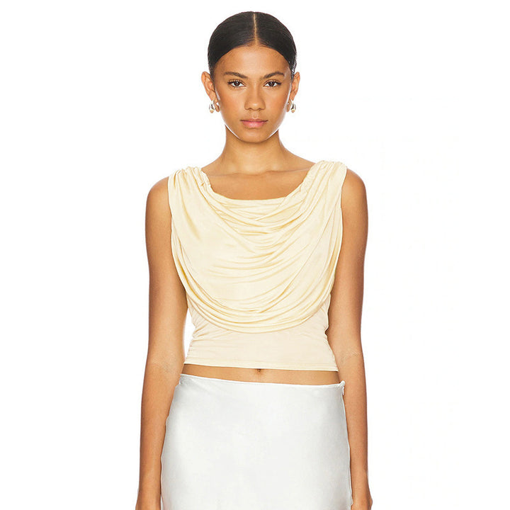 Damen elegantes lockeres Oberteil mit Drapierung Drune