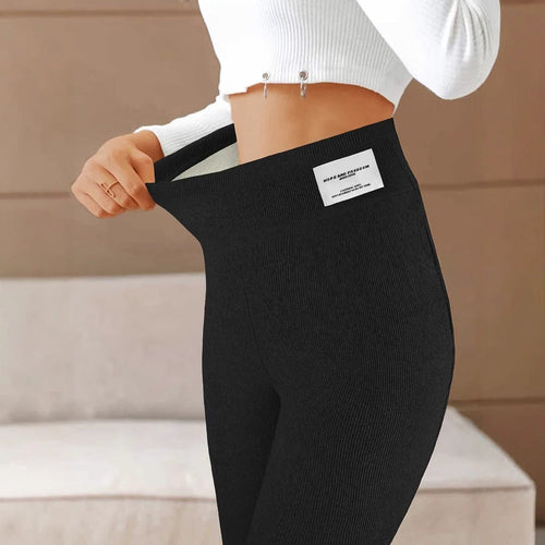 Drune | Hochwertige Ripp-Leggings mit hohem Bund und dekorativem Design