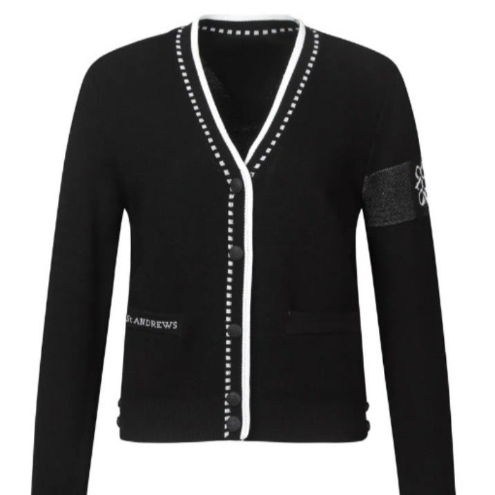 Damen modische Strickjacke mit strukturiertem Design und Taschen Drune