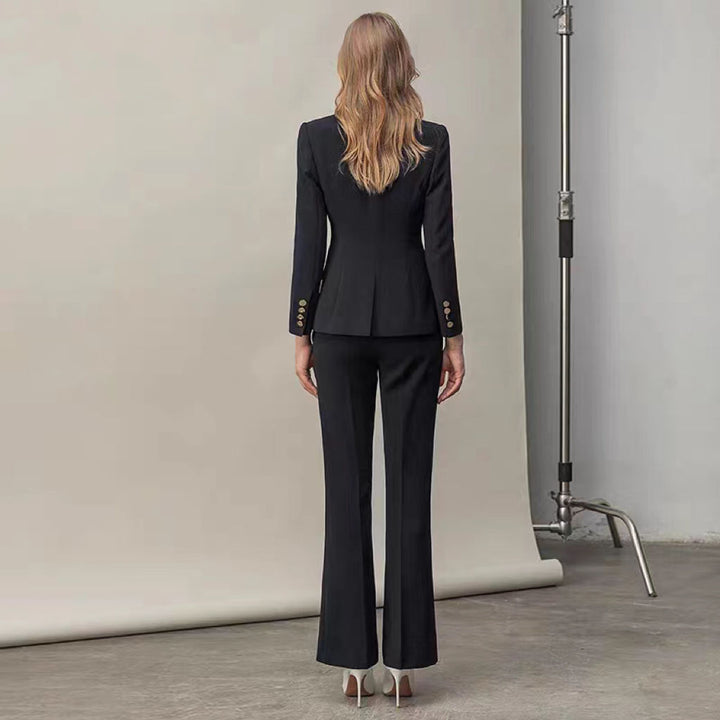 Damen elegantes Double-Breasted Anzugset Drune