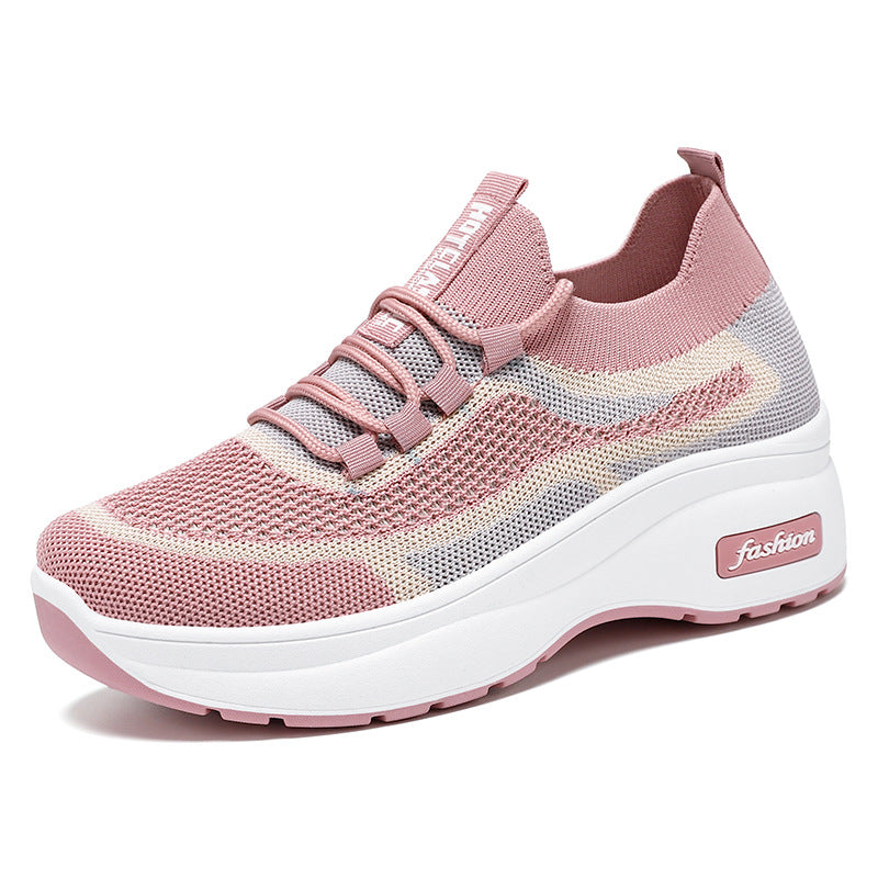 Damen nan gestrickter Sockensneaker mit ergonomischer Komfortsohle und dämpfender Plateauzwischensohle Drune