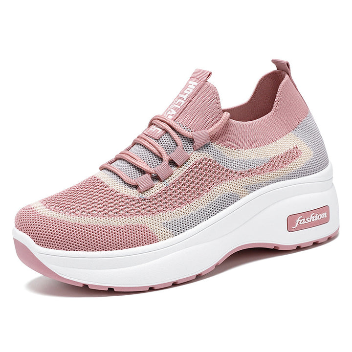 Damen nan gestrickter Sockensneaker mit ergonomischer Komfortsohle und dämpfender Plateauzwischensohle Drune
