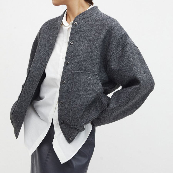 Damen sportliche Oversize-Jacke mit eleganten Knopfdetails und lässigem Schnitt Drune