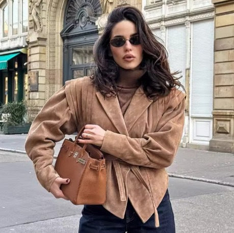 Damen Designer Blazer mit gefüttertem, farbenfrohem Innenfutter Drune