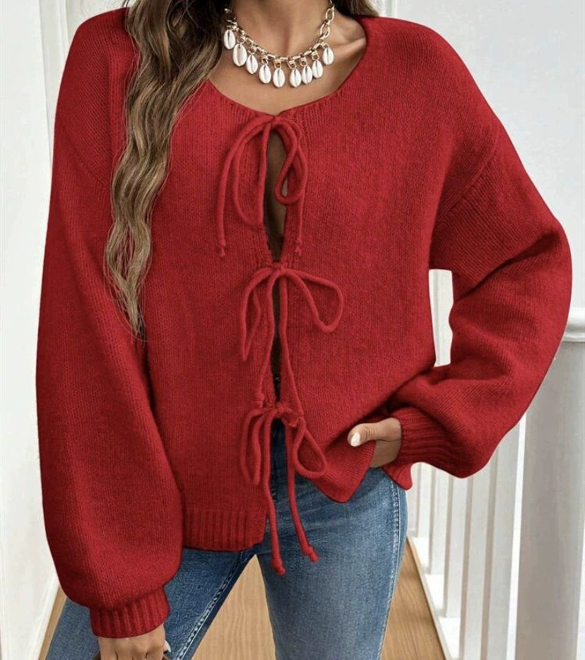 Damen Strickpullover mit raffinierten Knoten-Details Drune