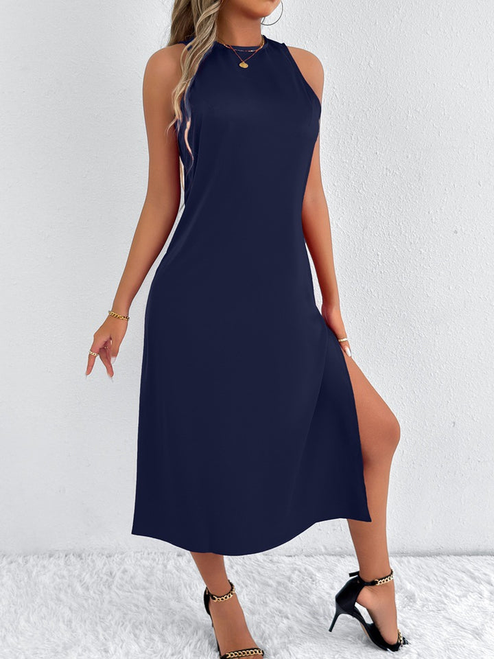 Damen Maxikleid mit tiefem Schlitz und schickem Racerback Drune