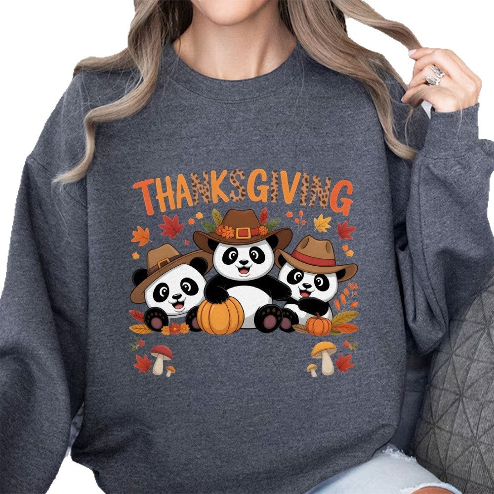 Damen Sweatshirt mit lustigem Tierdesign und herbstlichem Motiv Drune
