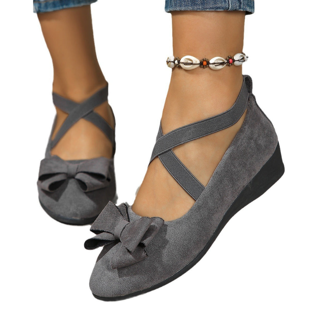 Damen Ballerina-Schuhe mit verstellbaren Riemen und elegantem Schleifendetail Drune