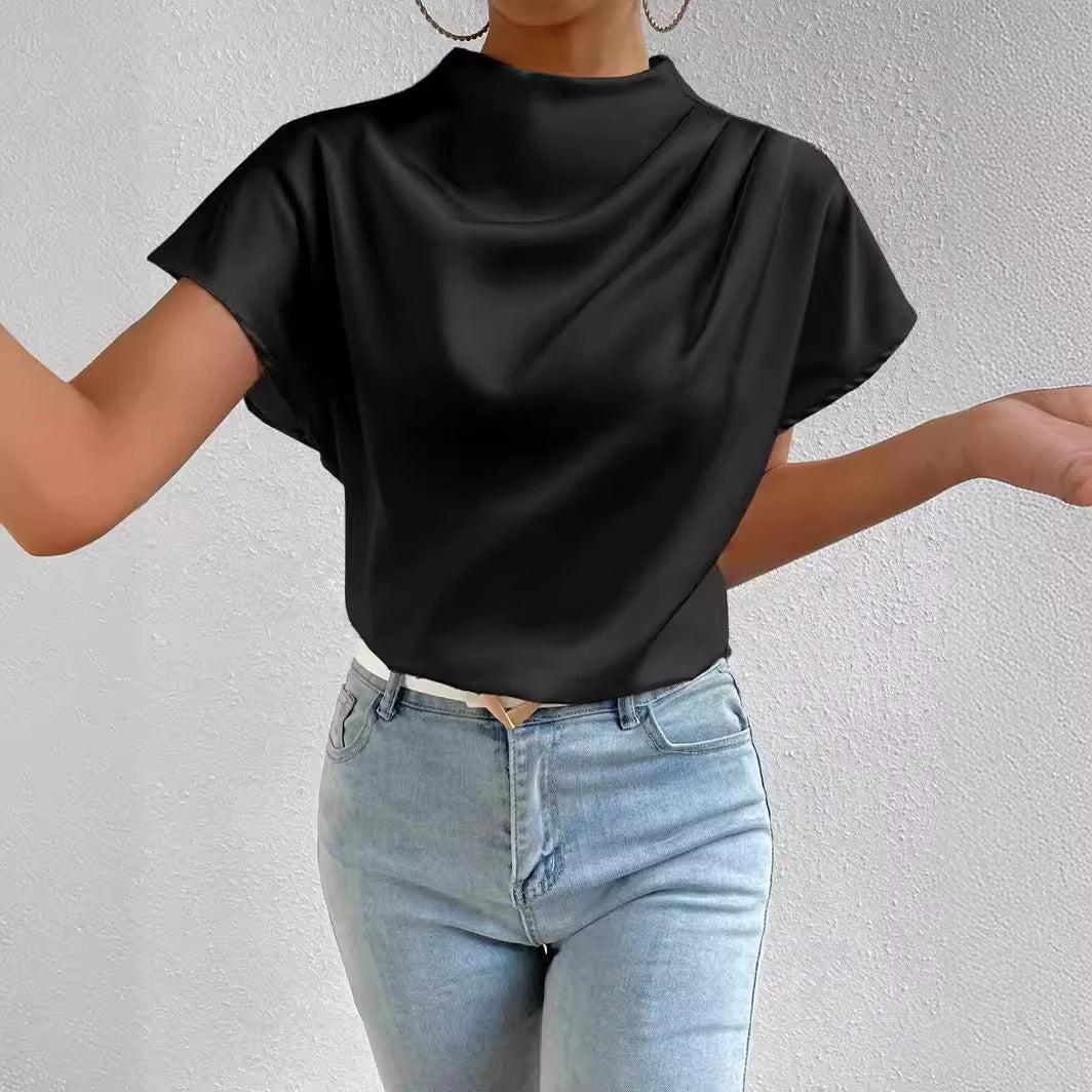 Damen ierte Bluse mit elegantem Stehkragen Drune