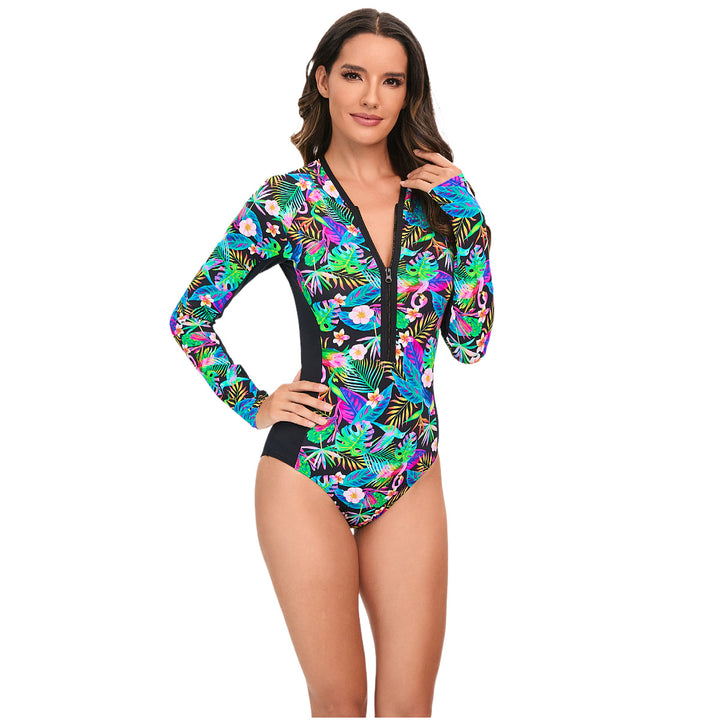 Damen Langarm-Schwimmanzug mit floralem Design Drune