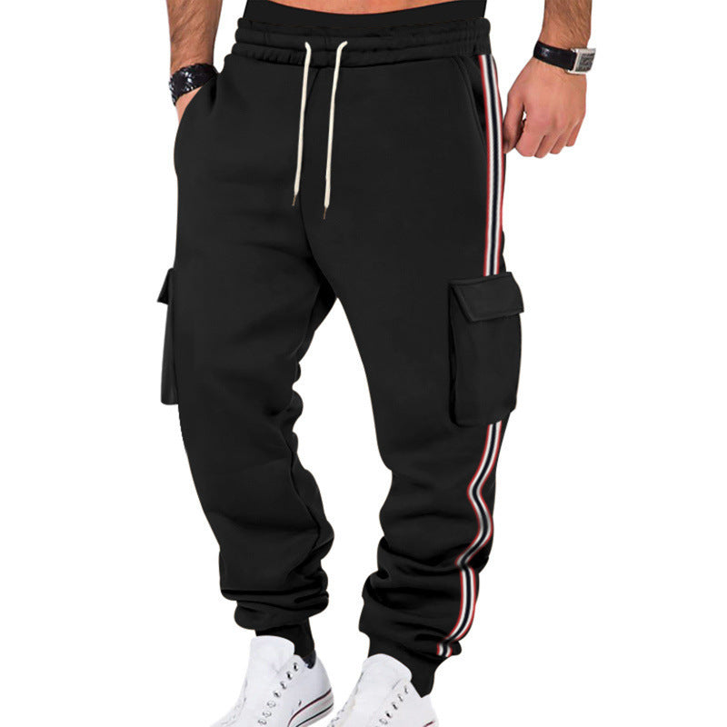 Herren nan sportliche Cargojogginghose mit Kordelzug und Klappentaschen Drune