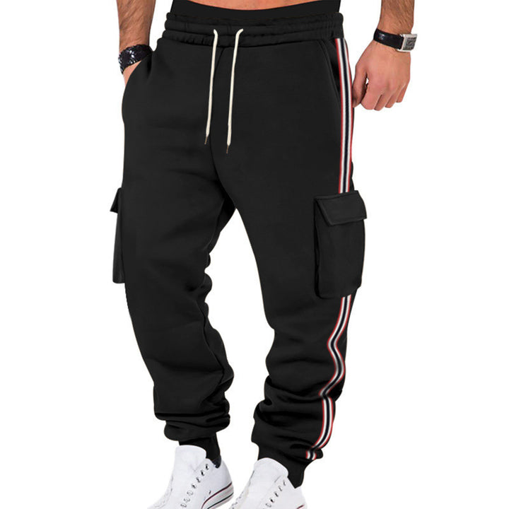 Herren nan sportliche Cargojogginghose mit Kordelzug und Klappentaschen Drune