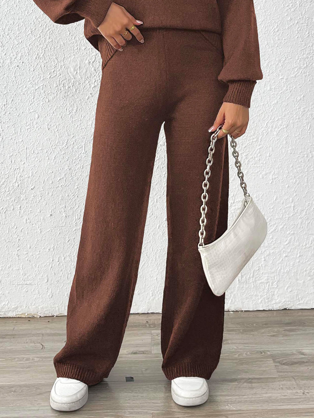 Damen lässige Strickhose mit weitem Schnitt Drune