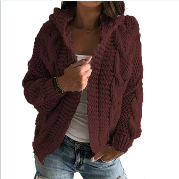 Damen Grobstrick-Cardigan mit Kapuze und tiefen Taschen Drune