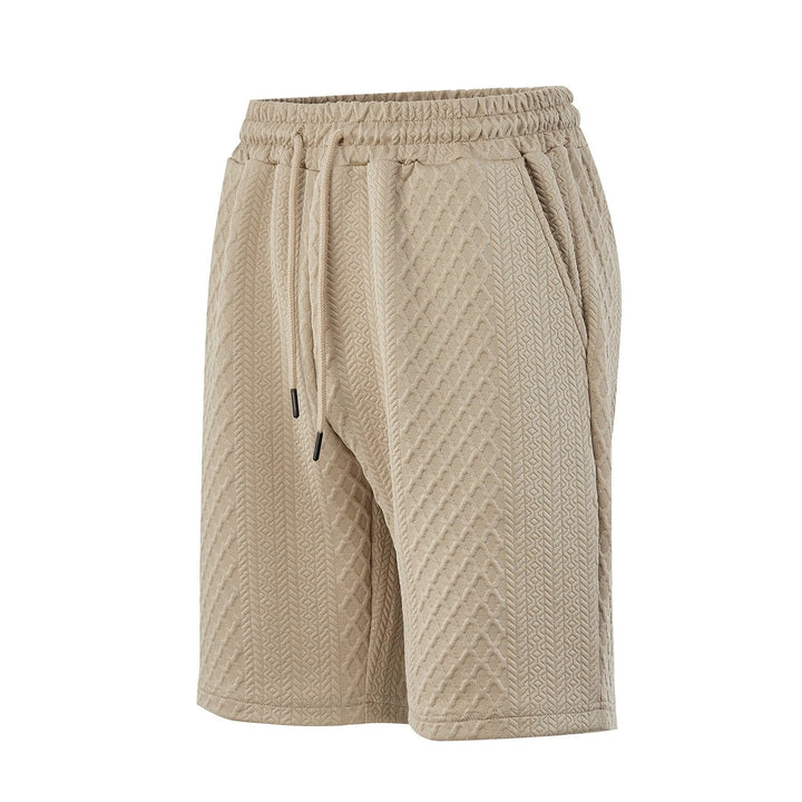 Herren nan strukturierte Lounge-Shorts mit Elastikbund Tunnelzug und seitlichen Eingrifftaschen Drune