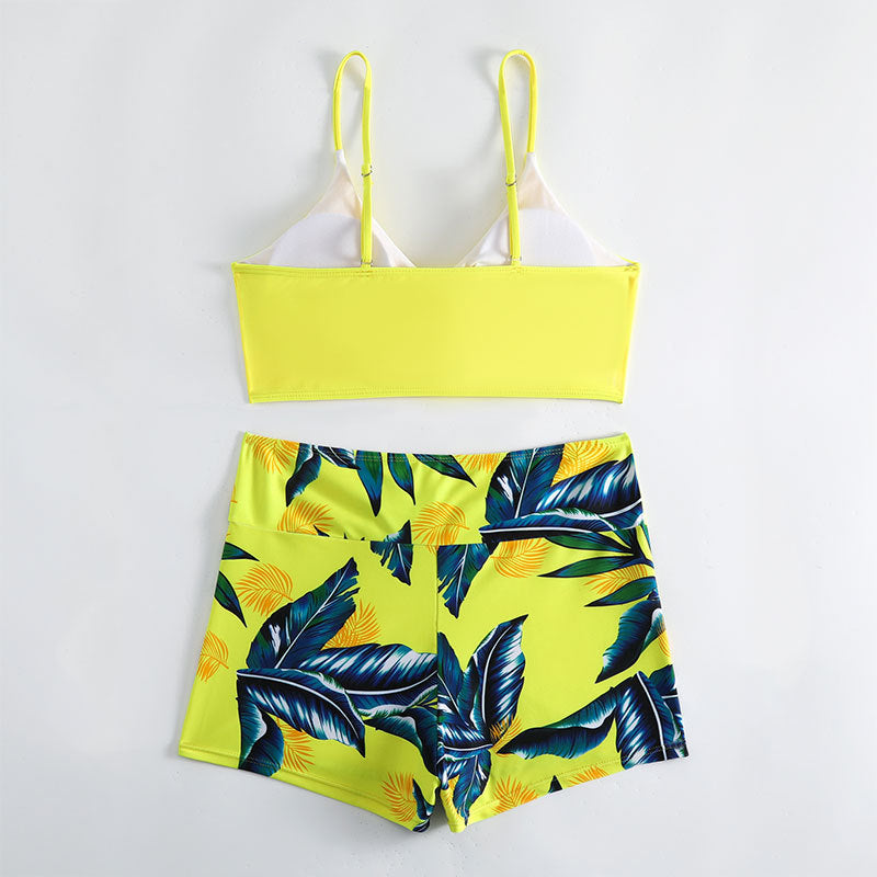 Damen Bikini-Set mit verstellbarem Oberteil und Blumenmuster Drune