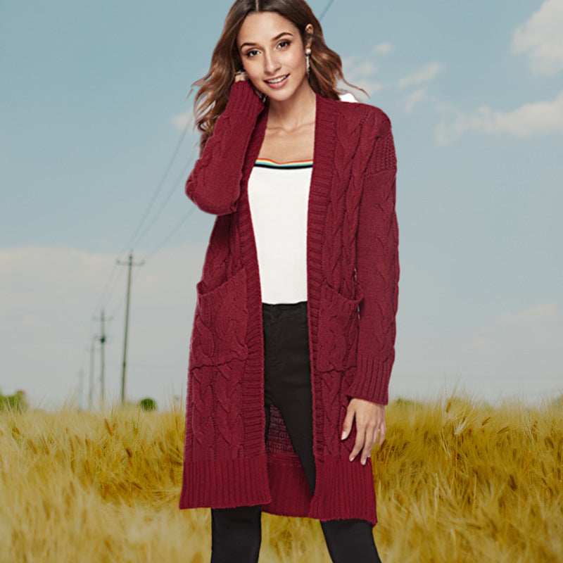 Damen Grobstrick-Cardigan mit Zopfmuster und praktischen Taschen Drune
