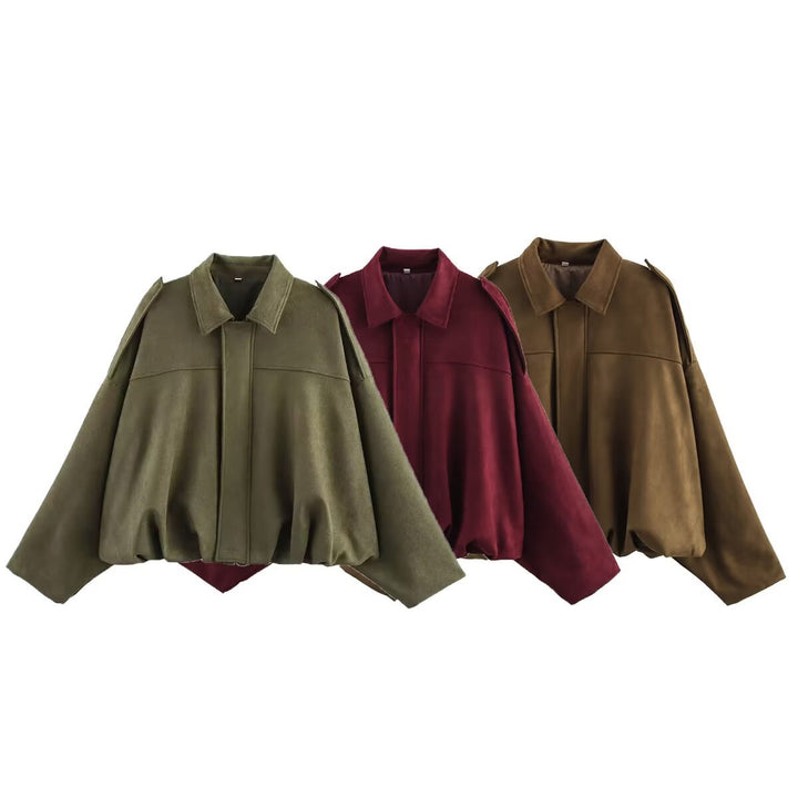 Damen elegante Oversized-Jacke im modernen Look mit raffiniertem Schnitt Drune