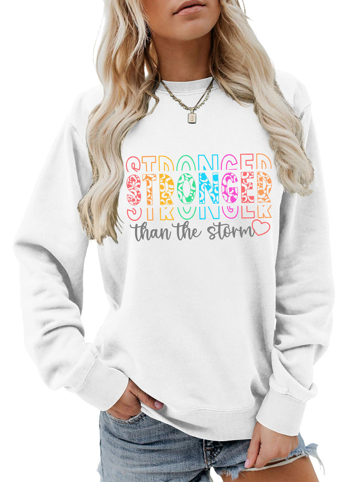 Damen Sweatshirt mit motivierendem Schriftzug und lässigem Schnitt Drune
