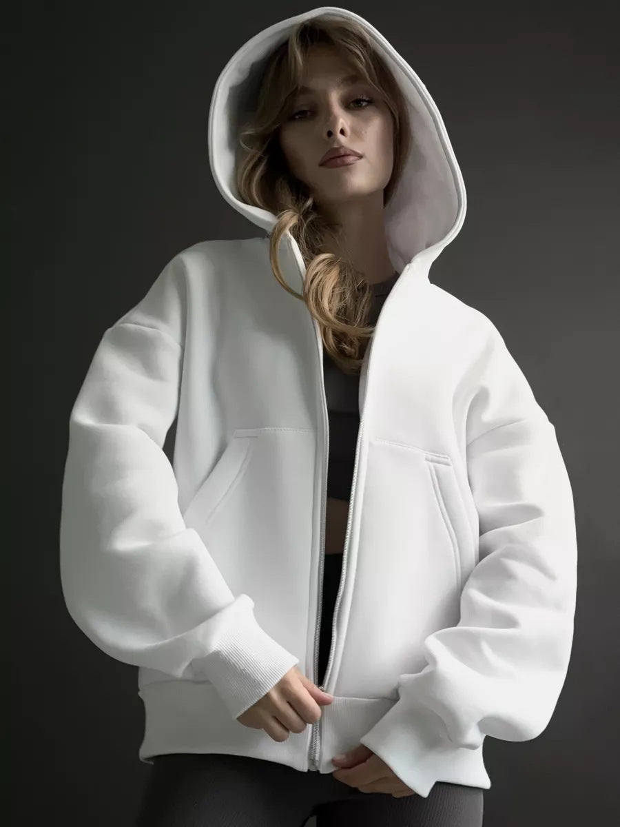 Damen Hoodie mit oversized Passform und durchgehendem Reißverschluss Drune