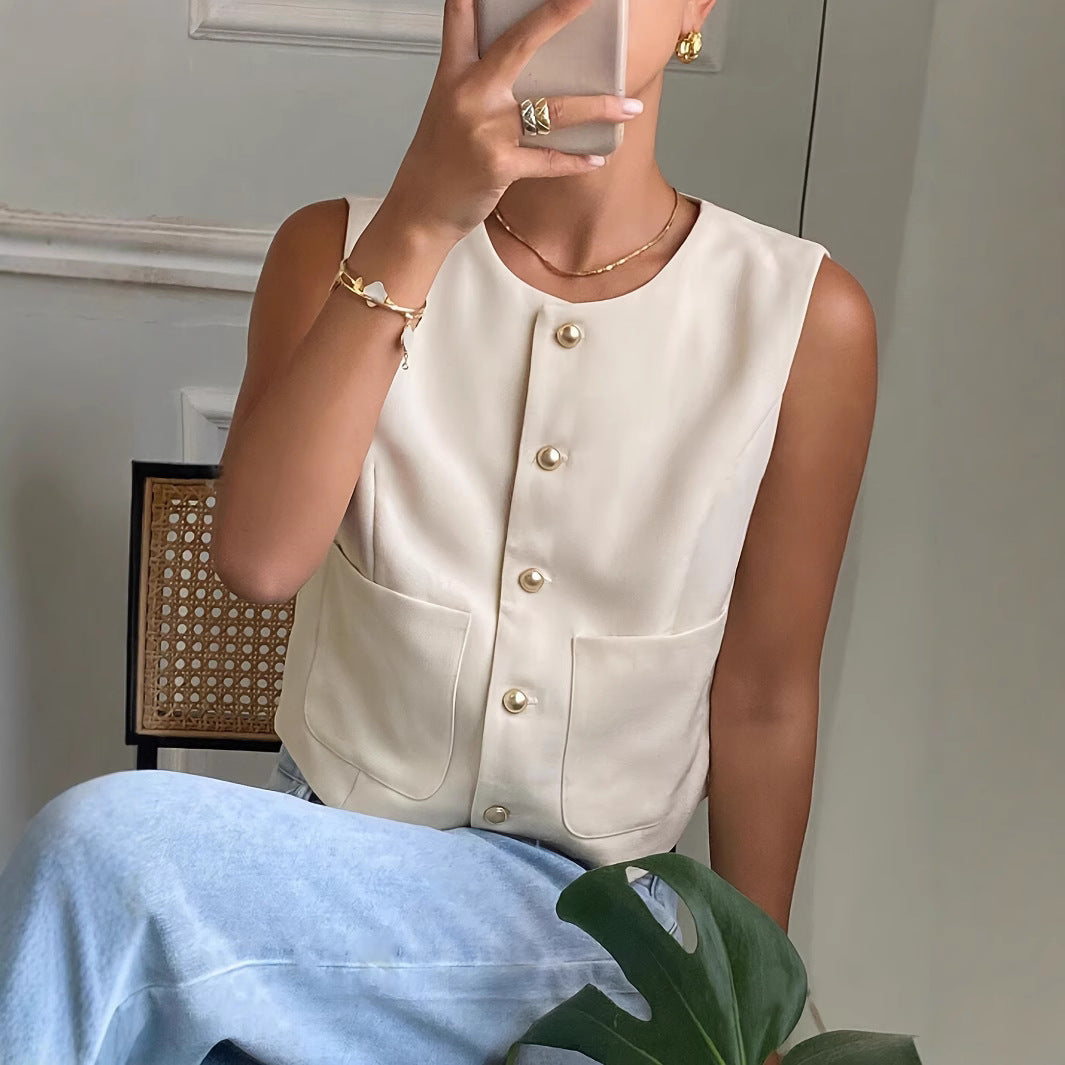 Damen modischer ärmelloser Blazer Drune